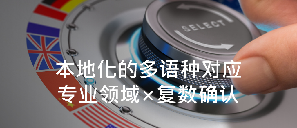 本地化的多语种对应 专业领域×复数确认